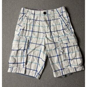 Red Camel Men's Blue And White Plaid Cargo Shorts Size 29 Outdoors, Hiking, Camp